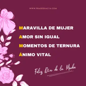 frases para el día de la madre con acrónimos